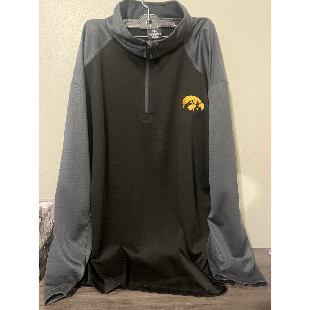 Iowa Hawkeyes 1/4 Zip Pull-Over Outerwear Size 2XL College Team Sports Unisex